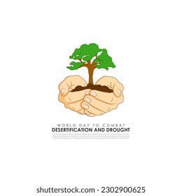 Vector illustration of World Day to Combat Desertification and Drought social media story template