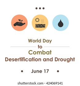 vector illustration / world day to combat desertification and drought in june