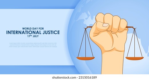 Vector illustration of World Day for International Justice social media story feed template