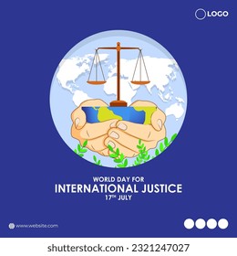 Vector illustration of World Day for International Justice social media story feed template