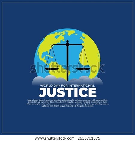 Vector illustration of World Day for International Justice social media template