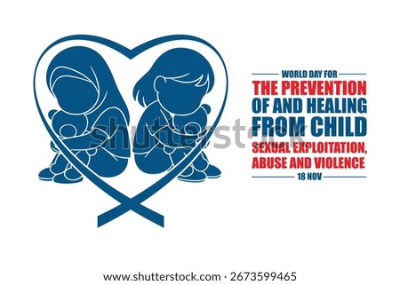 Vector illustration of World Day for Prevention of Child Abuse and Exploitation Awareness