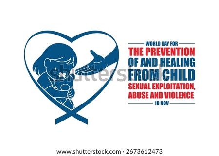 Vector illustration of World Day for Prevention of Child Abuse and Exploitation Awareness