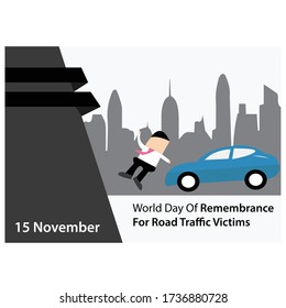 vector illustration for World Day of Remembrance for Road Traffic Victims. background.