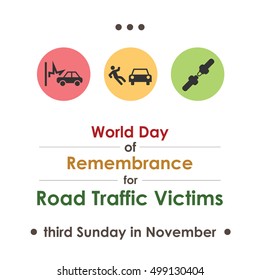 vector illustration for  World Day of Remembrance for Road Traffic Victims in november