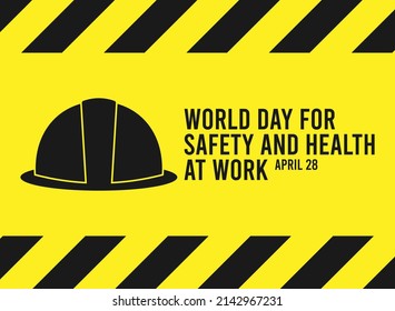 Vector illustration of world day for safety and health at work design background. April 28.