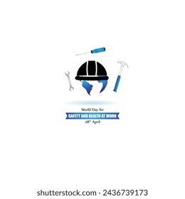 Vektor-Illustration des Welttags für Sicherheit und Gesundheit am Arbeitsplatz Social Media Feed-Vorlage