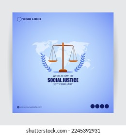 Vector illustration of World Day of Social Justice 20 February