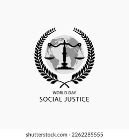 Vector Illustration of World Day of Social Justice poster or banner design