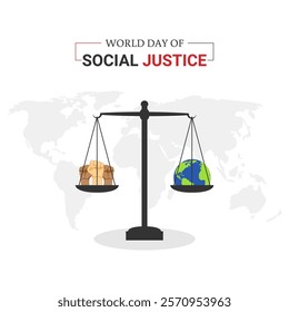 Vector illustration of World Day of Social Justice social media template