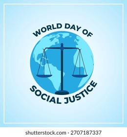 Ilustração vetorial do modelo de mídias sociais do Dia Mundial da Justiça Social
