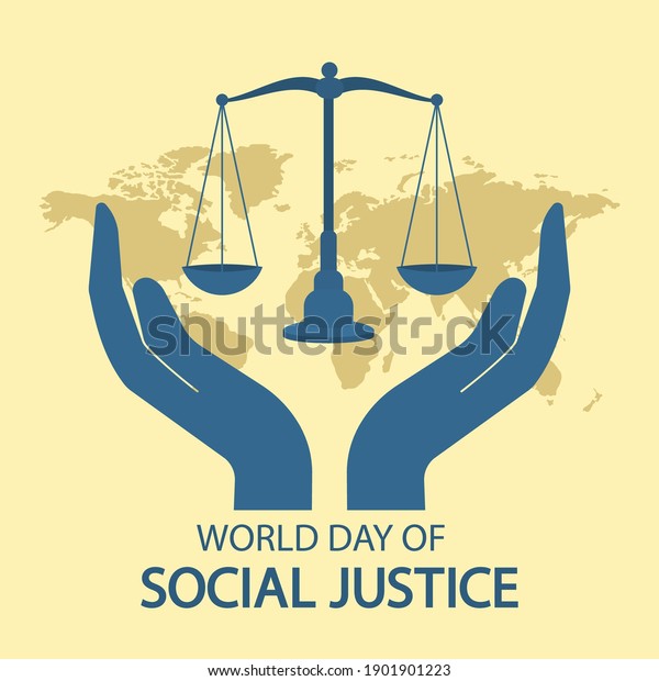 Vector Illustration World Day Social Justice Stock Vector (Royalty Free