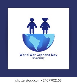 Vector illustration of World Day for War Orphans social media feed template