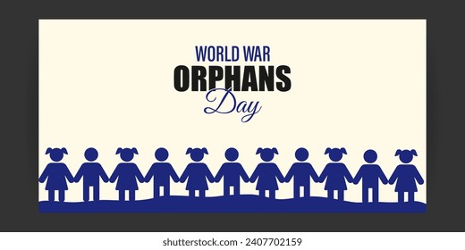 Vector illustration of World Day for War Orphans social media feed template