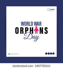 Vector illustration of World Day for War Orphans social media feed template