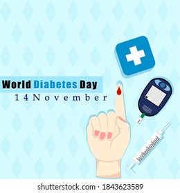 Vektorgrafik des Konzepts des Weltdiabetestags. Poster oder Banner der Welt Diabetes Tag Bewusstsein.