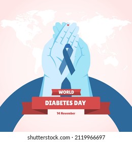 Vector Illustration for World Diabetes Day. Translate: Hari Diabetes Sedunia