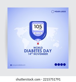vector illustration for world diabetes day, flyer, banner, poster, and card.