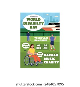 Vector Illustration of World Disability Day Flyer Poster