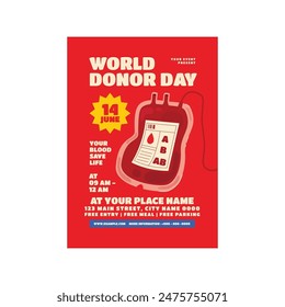Afiche de la Ilustración vectorial del Día Mundial del Donante