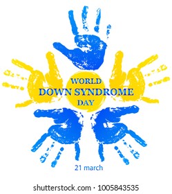 Vector illustration for World Down Syndrome Day on white background