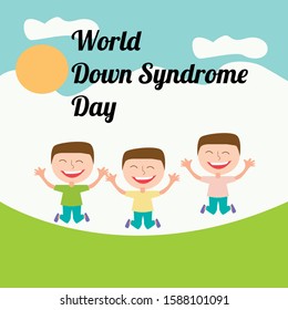 Vector illustration of World Down Syndrome Day. design template. banner. bakcground