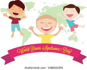 Vector illustration of World Down Syndrome Day. design template. banner. bakcground