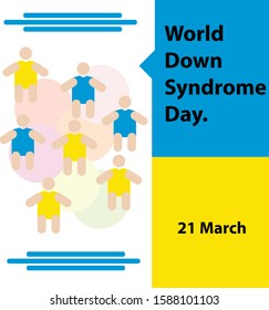 Vector illustration of World Down Syndrome Day. design template. banner. bakcground