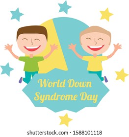 Vector illustration of World Down Syndrome Day. design template. banner. bakcground