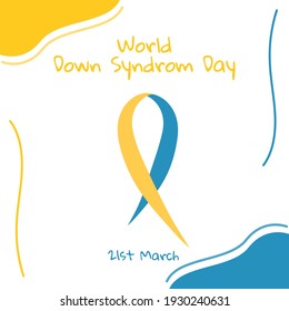 Vector illustration of World Down Syndrome Day with tape sign. Perfect for poster, shirt, and more.