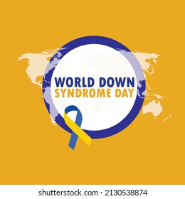 Vector illustration of World Down Syndrome Day. Simple and Elegant