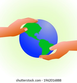 vector illustration of world earth day with gradation effects for the theme of caring for the earth, greenpeace, guarding the earth, etc.