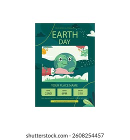 Vector Illustration of world earth day flyer poster template design