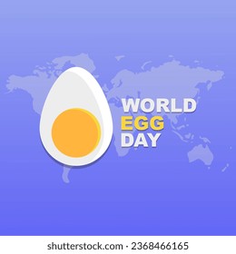 Vector illustration of World Egg Day which is celebrated every year on October 13th. World egg day greeting poster