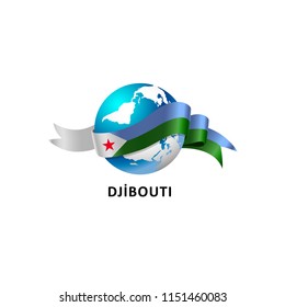 Vector Illustration of a world – world with the el djibouti flag