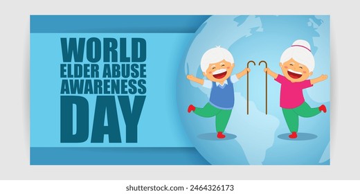Vector illustration of World Elder Abuse Awareness Day 15 June social media feed template