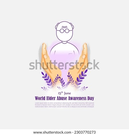 Vector illustration of World Elder Abuse Awareness Day social media feed story mockup template