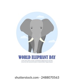 Vector illustration of World Elephant Day social media feed template