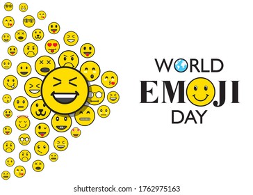 vector illustration of world emoji day poster or greeting design