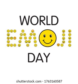 vector illustration of world emoji day poster or greeting design