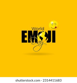 Vector illustration of World Emoji Day 17 July social media story feed template