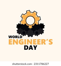 Vector illustration of World Engineer's day and white background