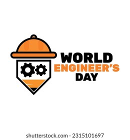 Vector illustration of World Engineer's day and white background