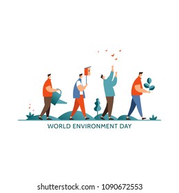 Vector illustration world environment day icon. Groupe people concept preserve nature