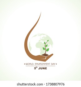 Vector  Illustration for World Environment day concept logo design - 5th June World Environment day Awareness Idea Campaign.