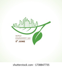 Vector  Illustration for World Environment day concept logo design - 5th June World Environment day Awareness Idea Campaign.
