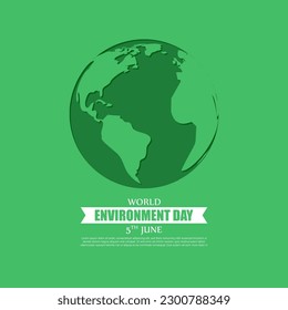 Vector illustration of World Environment Day 5 June social media story feed mockup template