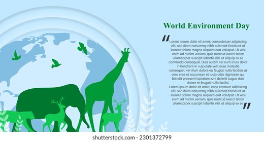 Vector illustration of World Environment Day 5 June social media story feed mockup template