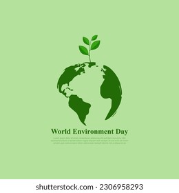 Vector illustration of World Environment Day 5 June social media story feed mockup template