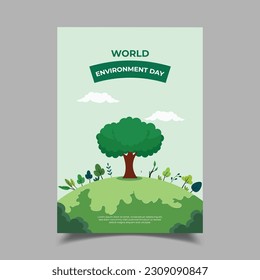 Vector Illustration of World Environment Day Flyer Template